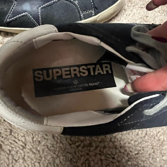 Golden Goose Super star rare navy suede sneakers US 9 - Picture 9 of 10